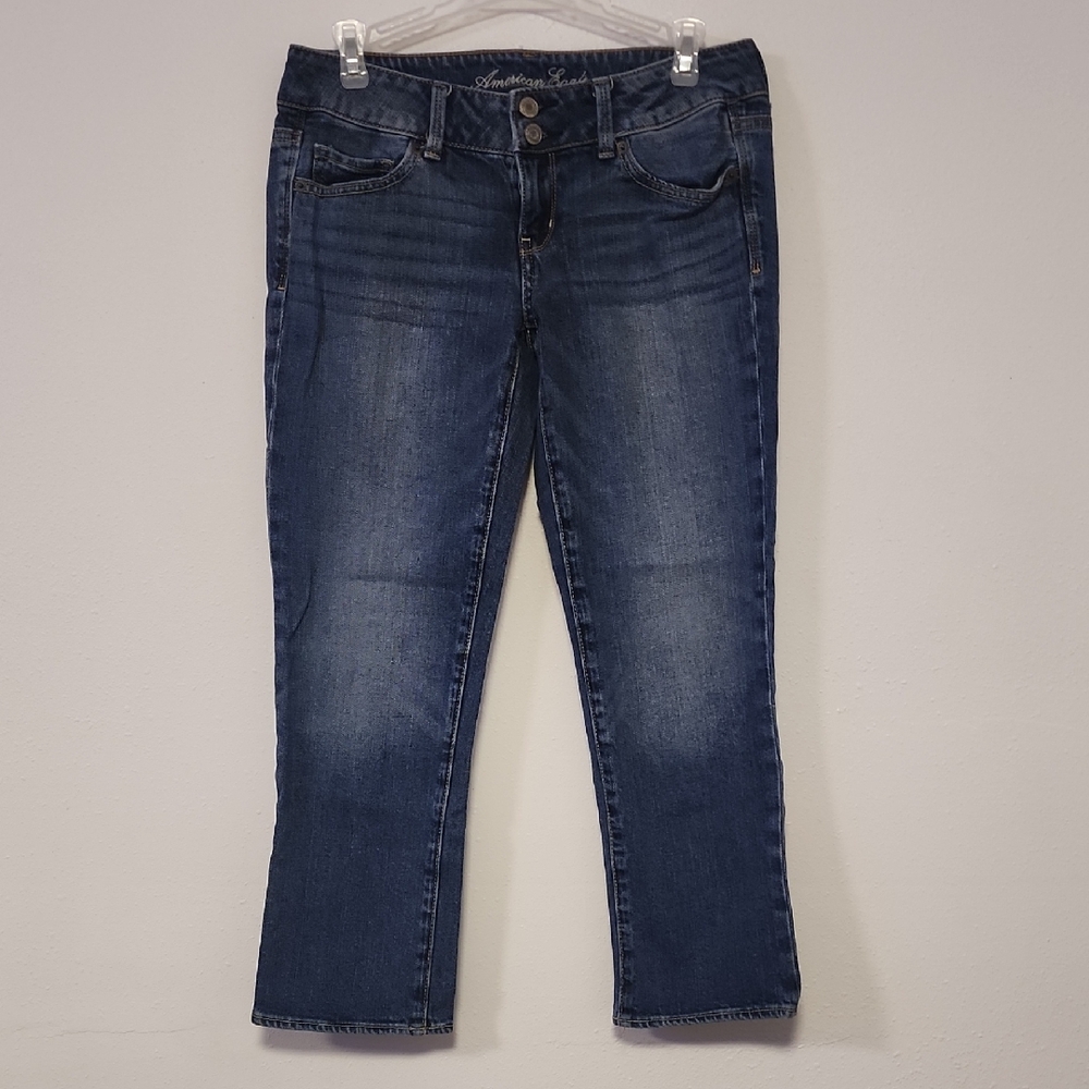 American Eagle Outfitters Blue Cropped Ankle Jeans